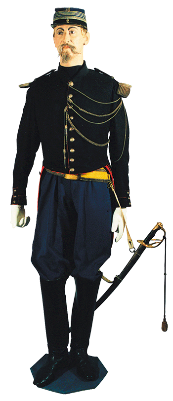 Mannequin portant un uniforme de chef d’escadron (monarchie de Juillet)