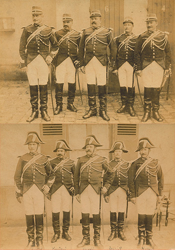 Brigade de Nangis - Gendarmes en tenue avec képi puis bicorne