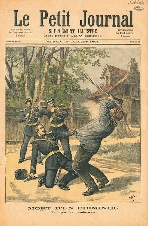 Supplément illustré du Petit-Journal du 25 juillet 1891 montrant l'arrestation du bandit Boissin