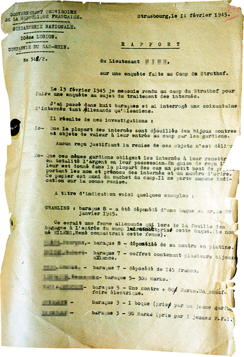 Rapport sur le camp du Struthof (1945)
