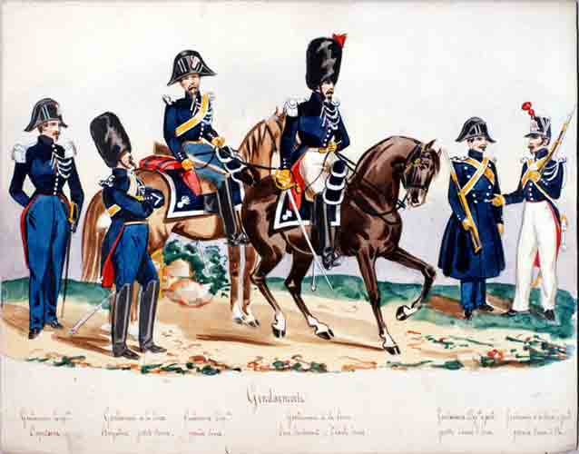 Les uniformes de la Gendarmerie de la Révolution à nos jours