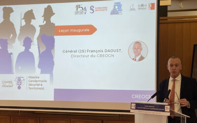 Lundi 3 juillet 2023 : le Centre de recherche de l’Ecole des officiers de la Gendarmerie nationale (CREOGN) inaugure une chaire d’histoire de la gendarmerie.